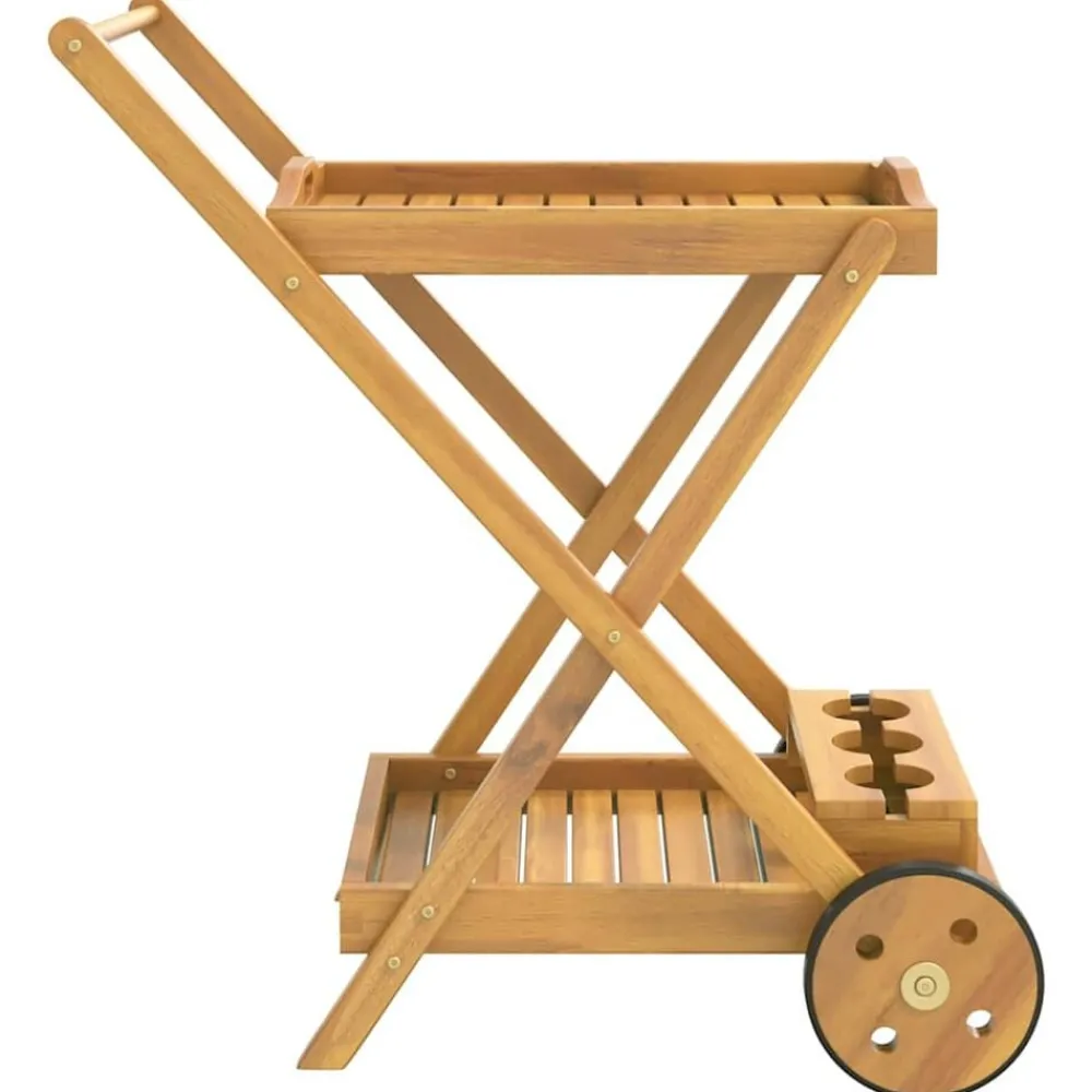 vidaXL Carrito camarera madera maciza de acacia 54x87x90 cm New