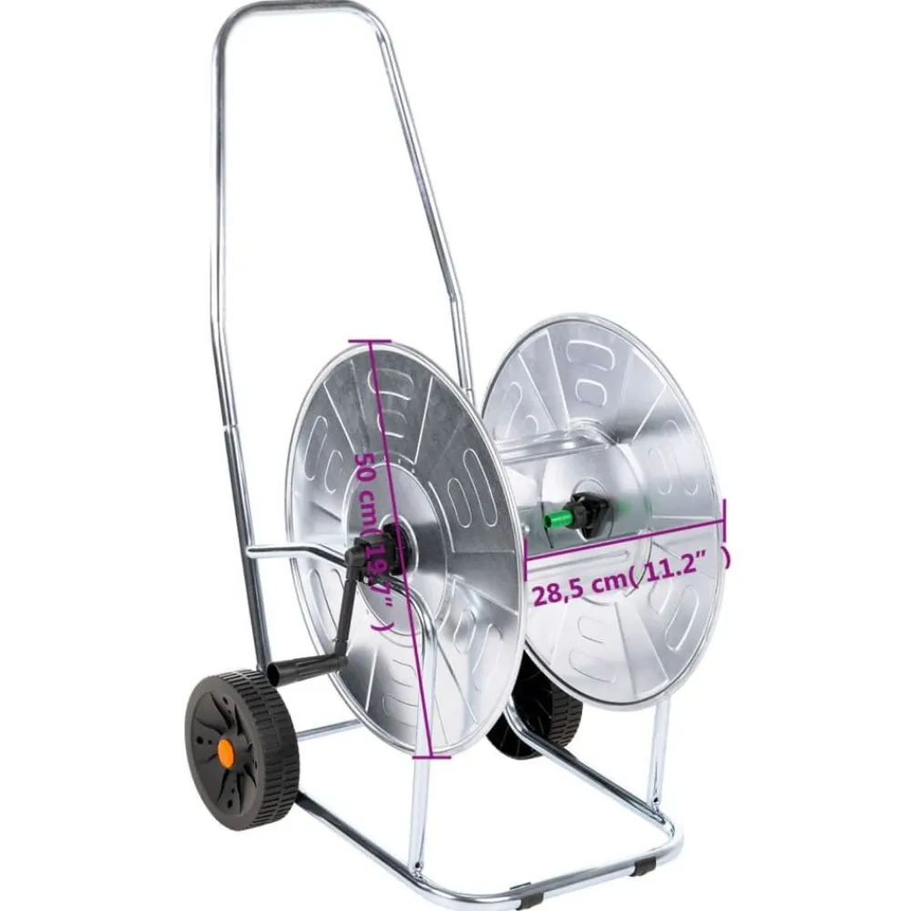 vidaXL Carrito carrete para manguera de 80 m 3/4" acero Clearance