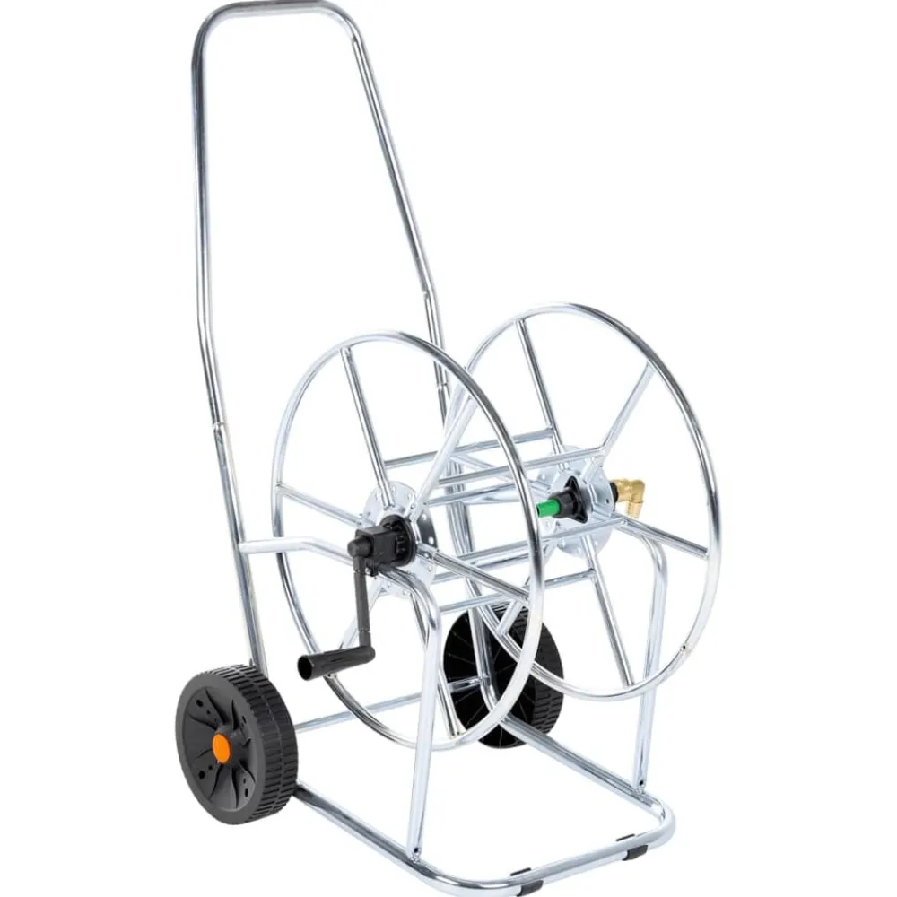 vidaXL Accesorios De Bricolaje-Carrito carrete para manguera de 80 m 3/4" acero