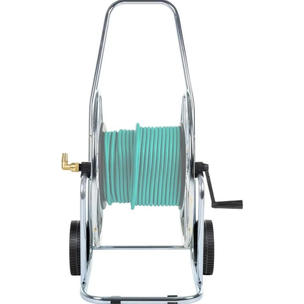 vidaXL Accesorios De Bricolaje-Carrito carrete para manguera de 80 m 3/4" acero