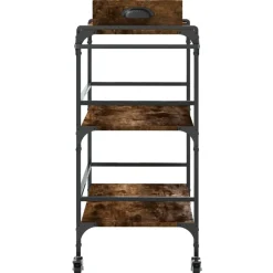 vidaXL Carrito cocina madera ingeniería 81,5x41x92,5 cm Roble ahumado Clearance