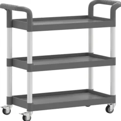 vidaXL Carrito de 3 niveles aluminio 77x34x72 cm Gris Best