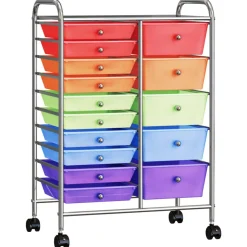 vidaXL Carrito de almacenaje portátil XXL 15 cajones plástico Multicolor Best