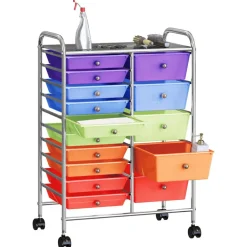 vidaXL Carrito de almacenaje portátil XXL 15 cajones plástico Multicolor Best