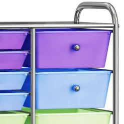 vidaXL Carrito de almacenaje portátil XXL 15 cajones plástico Multicolor Best