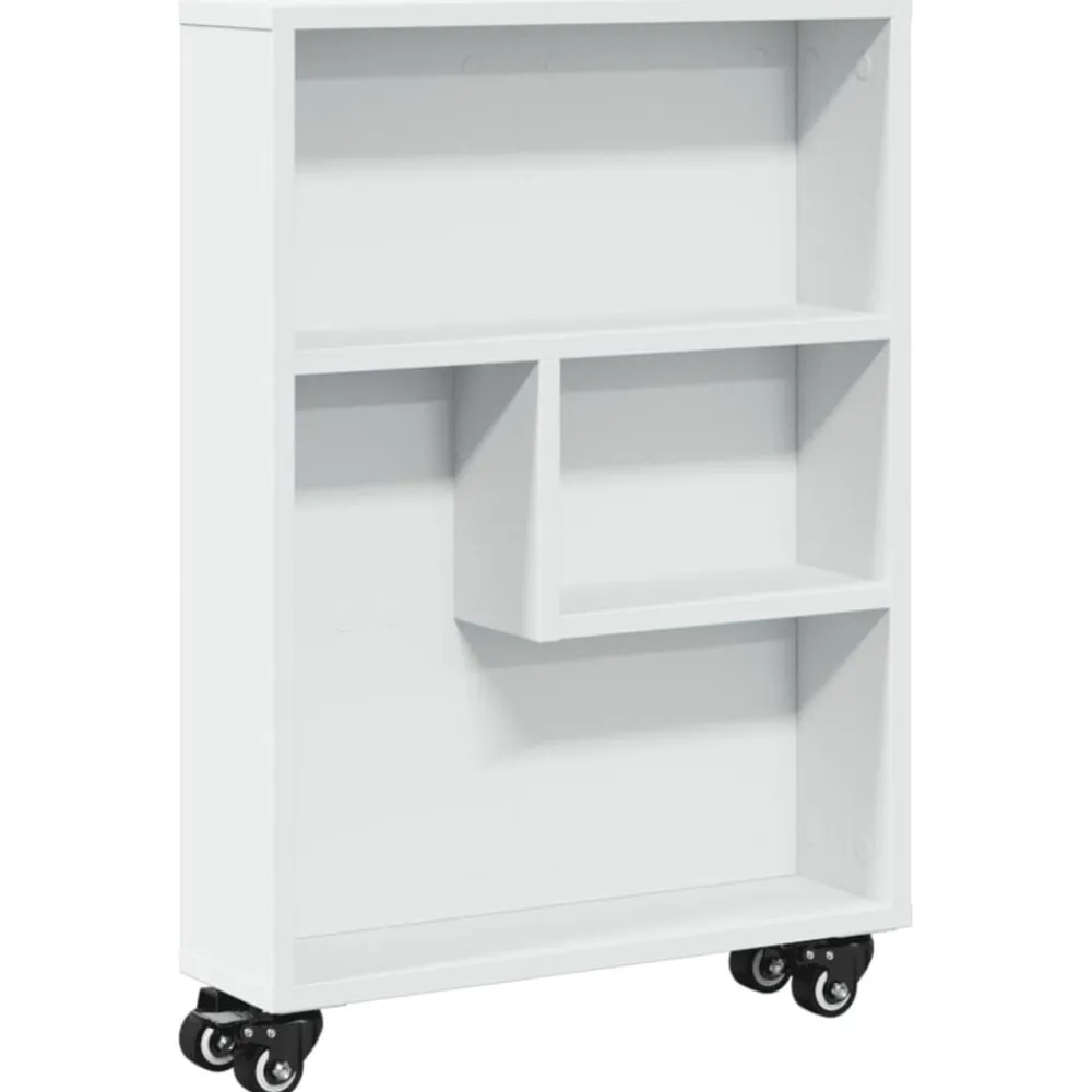 vidaXL Estanterías-Carrito de almacenaje estrecho madera 48x13x68 cm