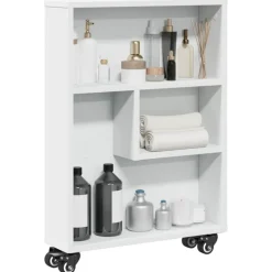 vidaXL Estanterías-Carrito de almacenaje estrecho madera 48x13x68 cm