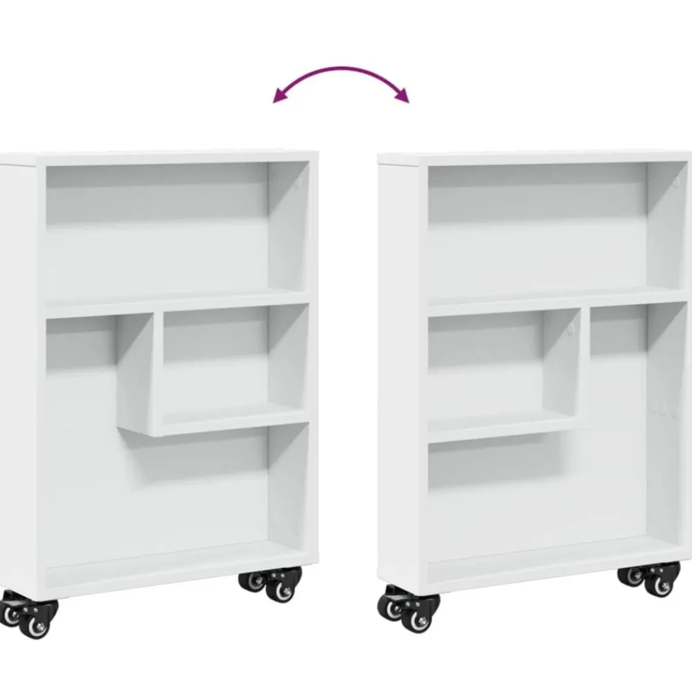 vidaXL Estanterías-Carrito de almacenaje estrecho madera 48x13x68 cm