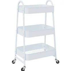 vidaXL Carrito de almacenaje 3 niveles acero 42x41,5x77 cm Blanco Online