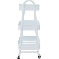 vidaXL Carrito de almacenaje 3 niveles acero 42x41,5x77 cm Blanco Online