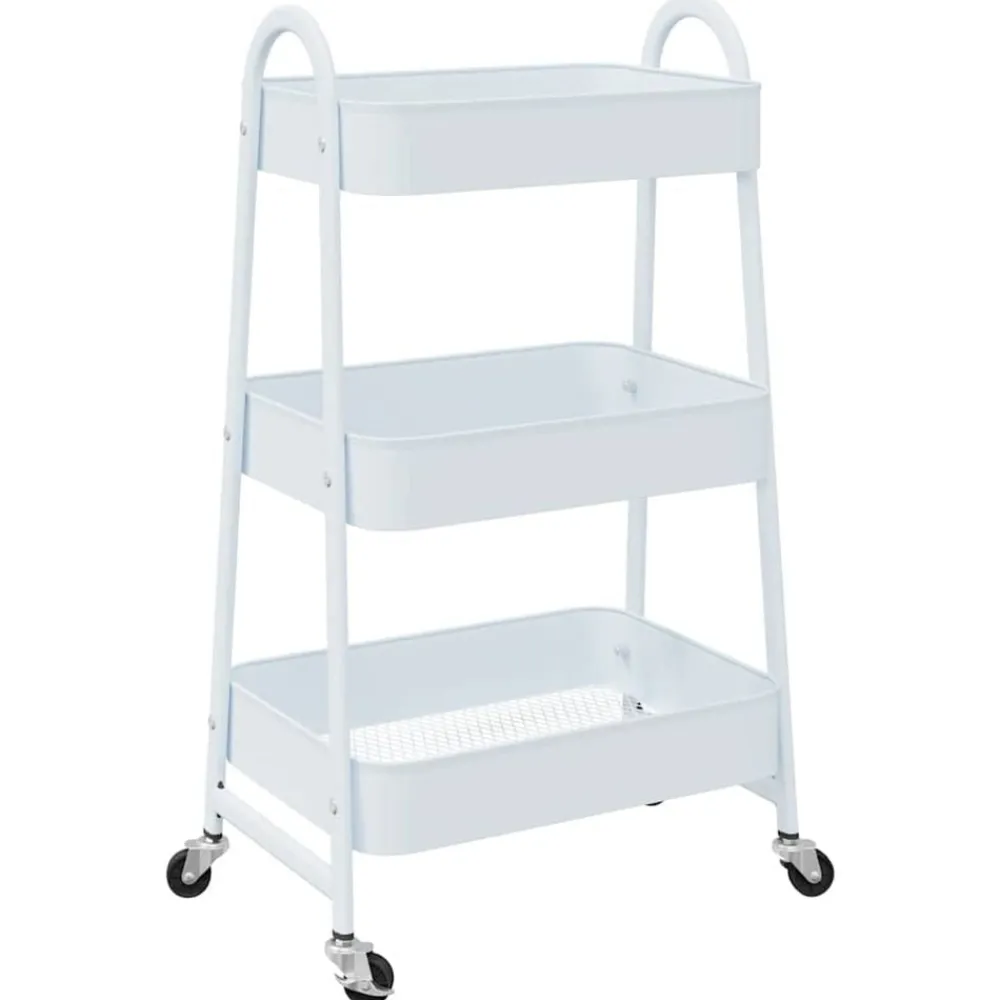 vidaXL Carrito de almacenaje 3 niveles acero 42x41,5x77 cm Blanco Online