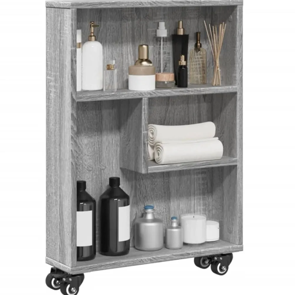 vidaXL Estanterías-Carrito de almacenaje estrecho madera 48x13x68 cm
