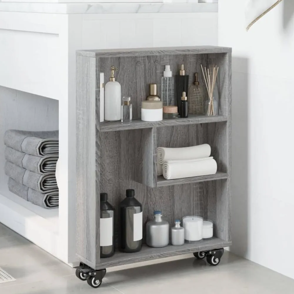 vidaXL Estanterías-Carrito de almacenaje estrecho madera 48x13x68 cm