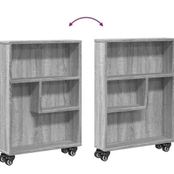 vidaXL Estanterías-Carrito de almacenaje estrecho madera 48x13x68 cm