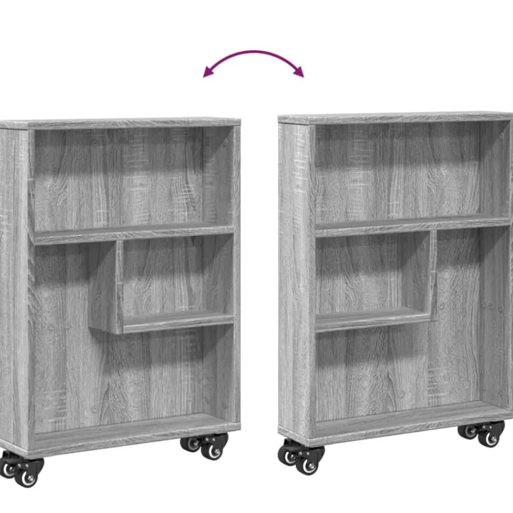 vidaXL Estanterías-Carrito de almacenaje estrecho madera 48x13x68 cm
