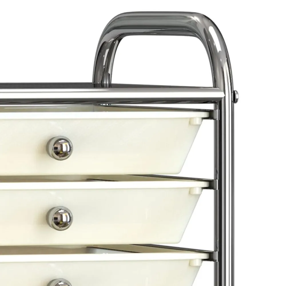 vidaXL Carrito de almacenaje portátil 10 cajones plástico Blanco