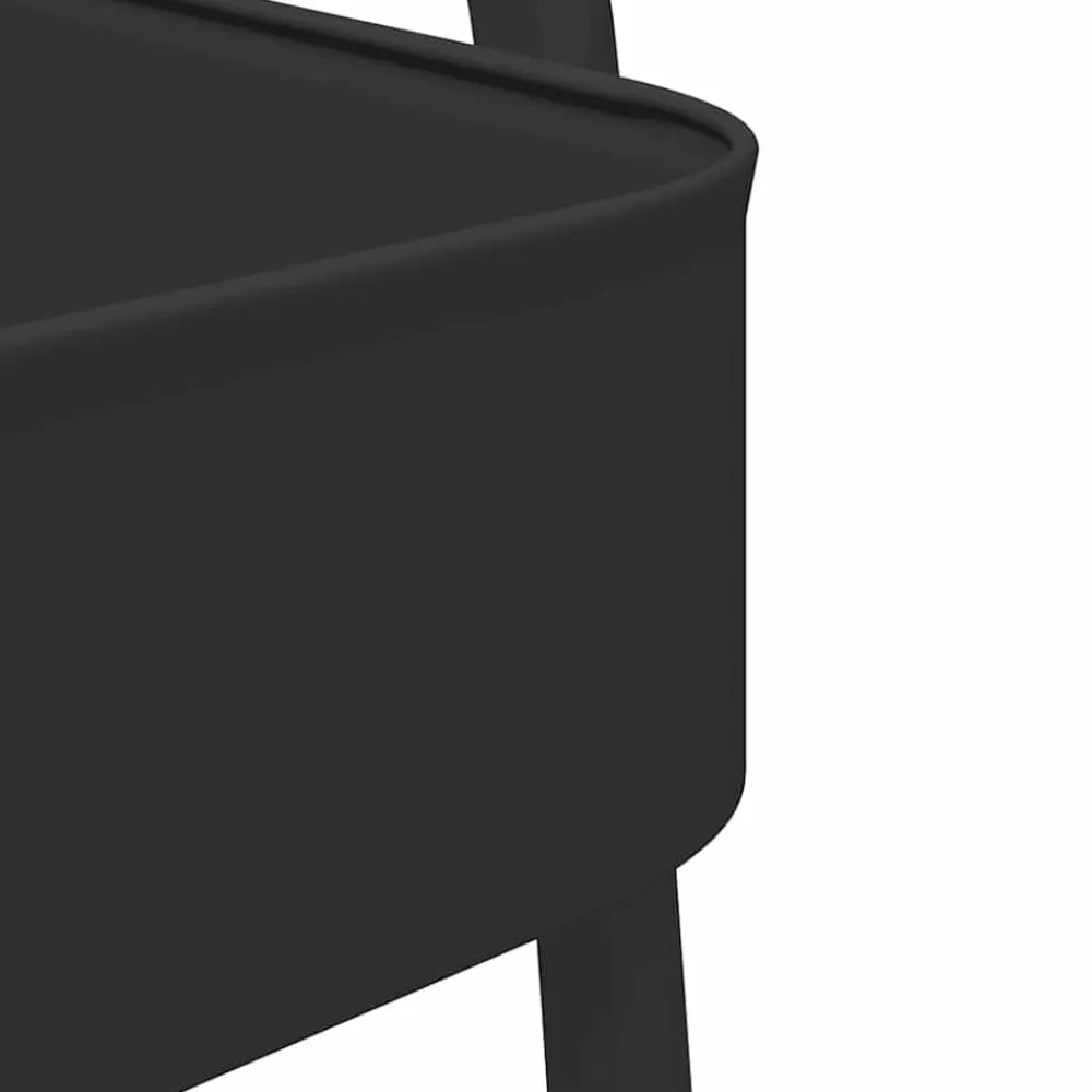vidaXL Carrito de almacenaje 3 niveles acero 42x41,5x77 cm Negro Best