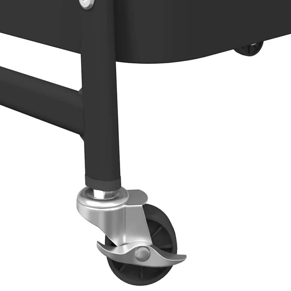 vidaXL Carrito de almacenaje 3 niveles acero 42x41,5x77 cm Negro Best