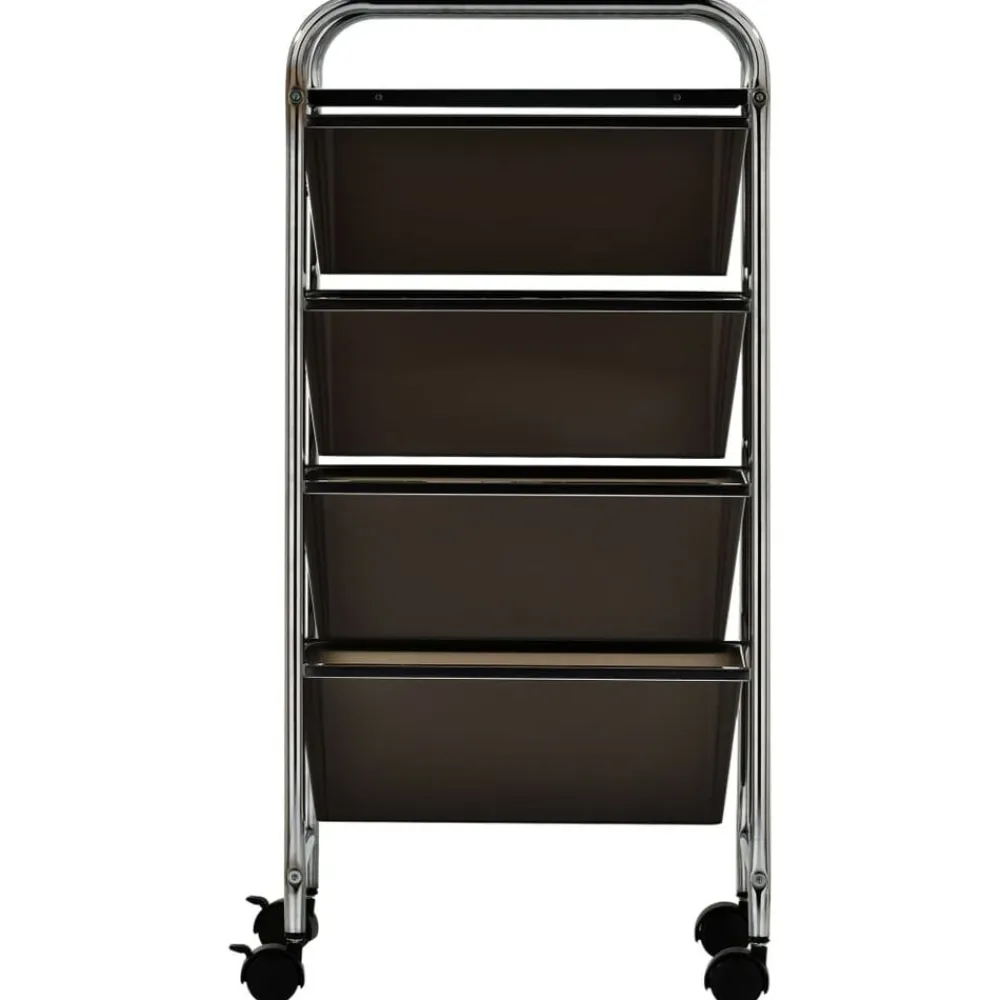 vidaXL Carrito de almacenaje portátil 4 cajones plástico Negro Online