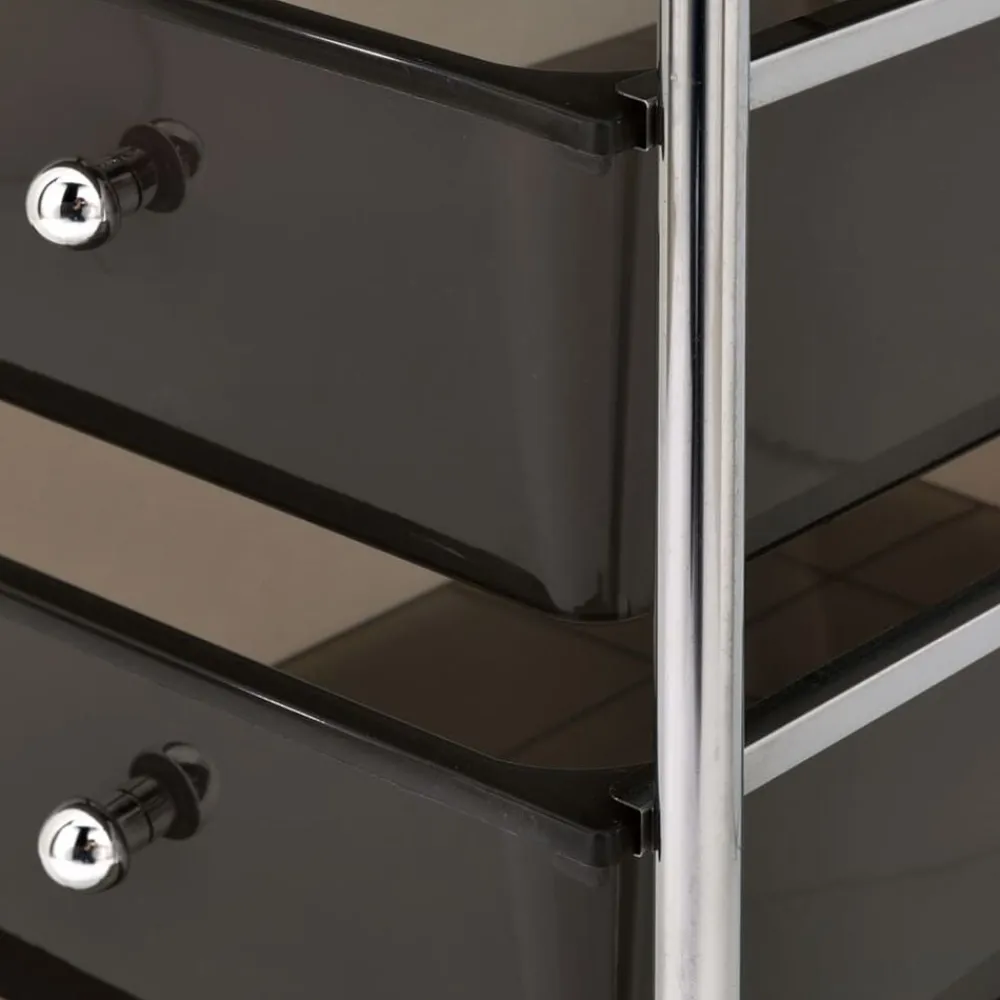 vidaXL Carrito de almacenaje portátil 4 cajones plástico Negro Online