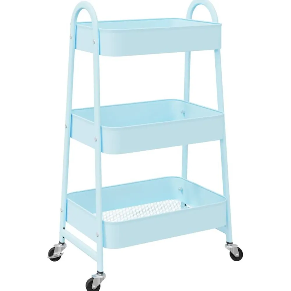 vidaXL Carrito de almacenaje 3 niveles acero 42x41,5x77 cm Azul Online