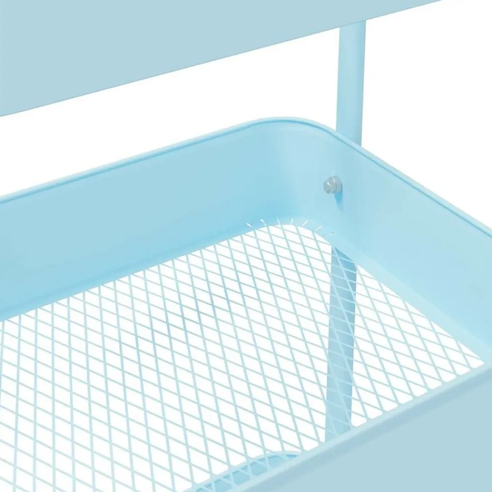 vidaXL Carrito de almacenaje 3 niveles acero 42x41,5x77 cm Azul Online