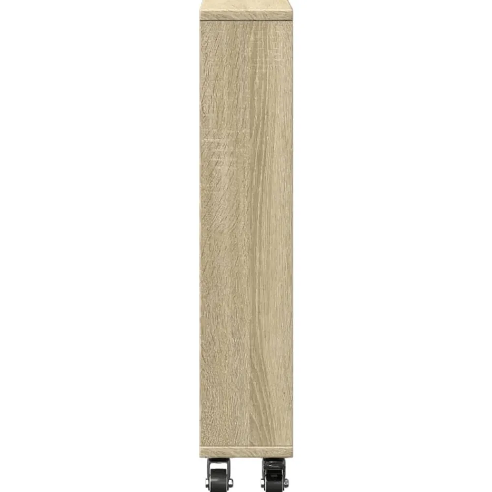 vidaXL Carrito de almacenaje estrecho 48x13x68 cm madera de ingeniería Roble Sonoma Best