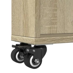 vidaXL Carrito de almacenaje estrecho 48x13x68 cm madera de ingeniería Roble Sonoma Best