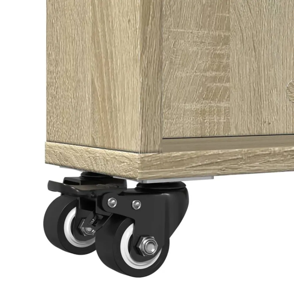 vidaXL Carrito de almacenaje estrecho 48x13x68 cm madera de ingeniería Roble Sonoma Best