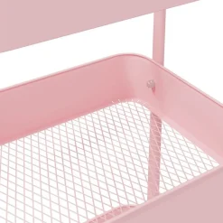 vidaXL Carrito de almacenaje 3 niveles 42x41,5x77 cm acero Rosa