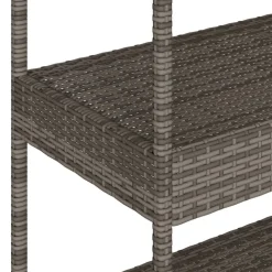 vidaXL Carros E Islas-Carrito de bar 3 niveles ratán PE y madera maciza acacia gris