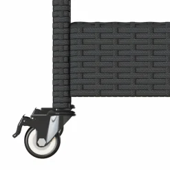 vidaXL Carros E Islas-Carrito de bar 3 niveles ratán PE y madera maciza acacia negro