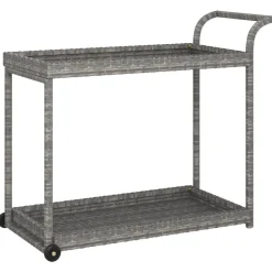 vidaXL Carros E Islas-Carrito de bar ratán sintético 100x45x83 cm