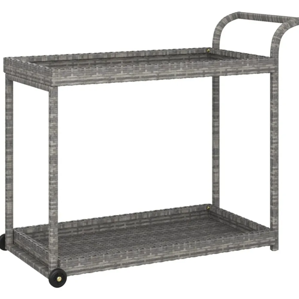vidaXL Carros E Islas-Carrito de bar ratán sintético 100x45x83 cm