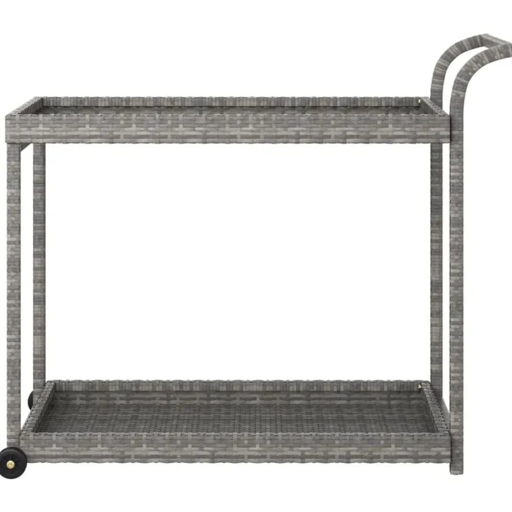 vidaXL Carros E Islas-Carrito de bar ratán sintético 100x45x83 cm