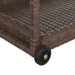 vidaXL Carros E Islas-Carrito de bar ratán sintético marrón 100x45x83 cm