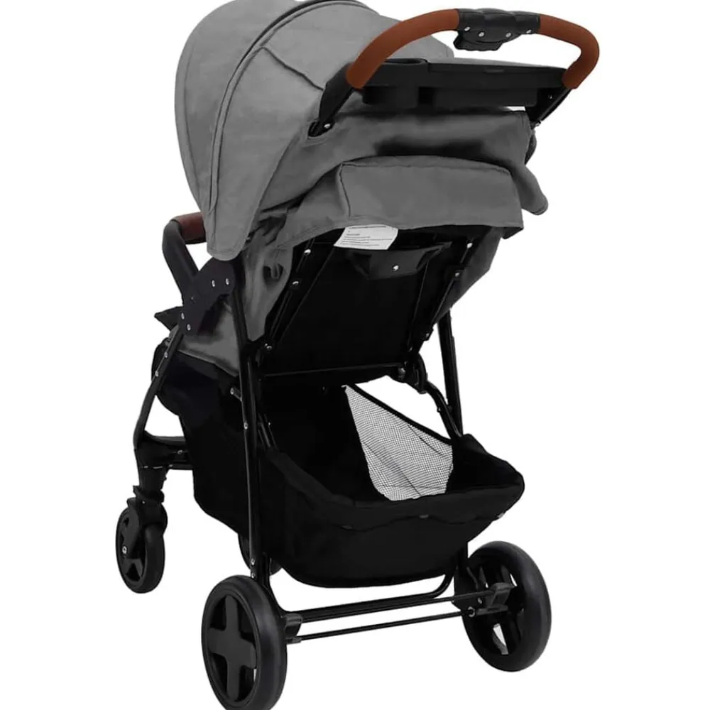 vidaXL Carrito de bebés 3 en 1 de acero Gris claro Discount