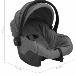 vidaXL Carrito de bebés 3 en 1 de acero Gris claro Discount