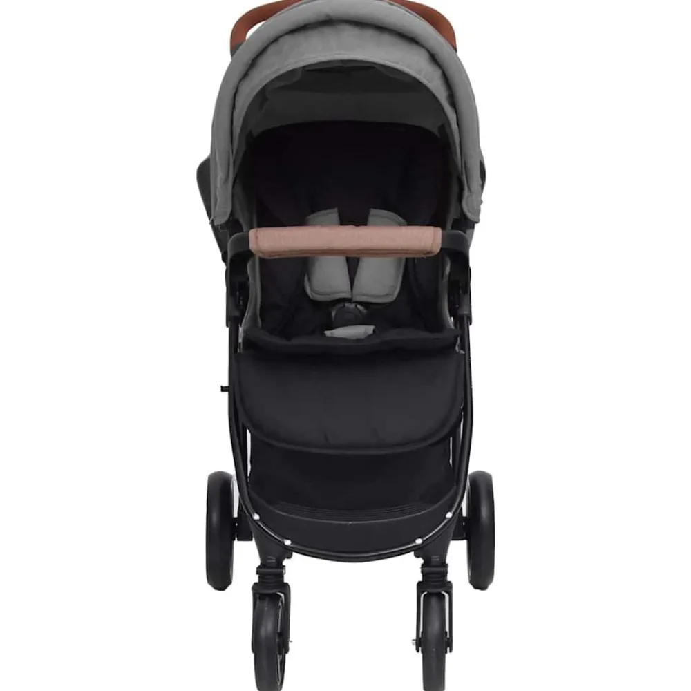 vidaXL Carrito de bebés 3 en 1 de acero Gris claro Discount