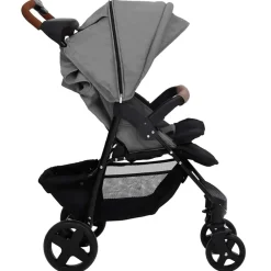 vidaXL Carrito de bebés 3 en 1 de acero Gris claro Discount