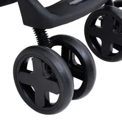 Niños vidaXL Transporte De Bebés-Carrito de bebés 3 en 1 de acero y negro