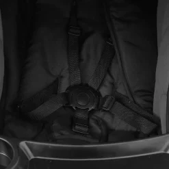 Niños vidaXL Transporte De Bebés-Carrito de bebés 3 en 1 de acero y negro
