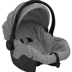 vidaXL Carrito de bebés 3 en 1 de acero y negro Gris claro Clearance