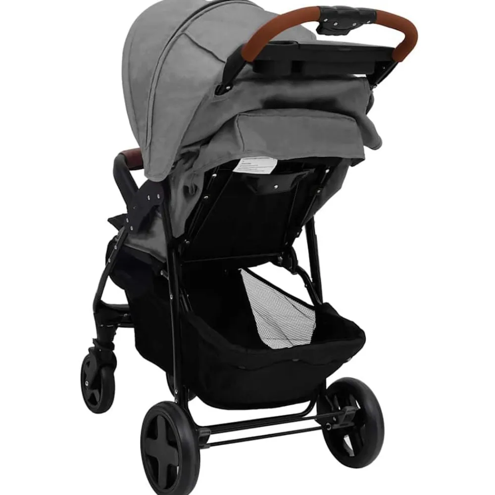 Niños vidaXL Transporte De Bebés-Carrito de bebés 2 en 1 de acero