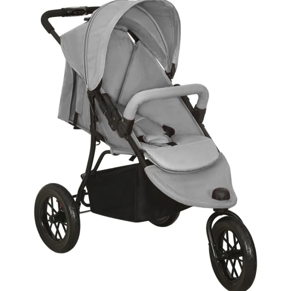vidaXL Carrito de bebés de acero Gris claro Online