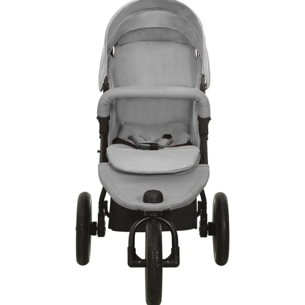 vidaXL Carrito de bebés de acero Gris claro Online