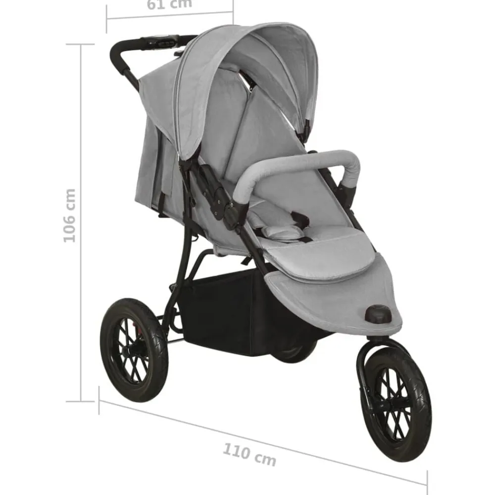 vidaXL Carrito de bebés de acero Gris claro Online