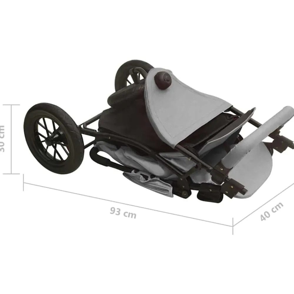 vidaXL Carrito de bebés de acero Gris claro Online