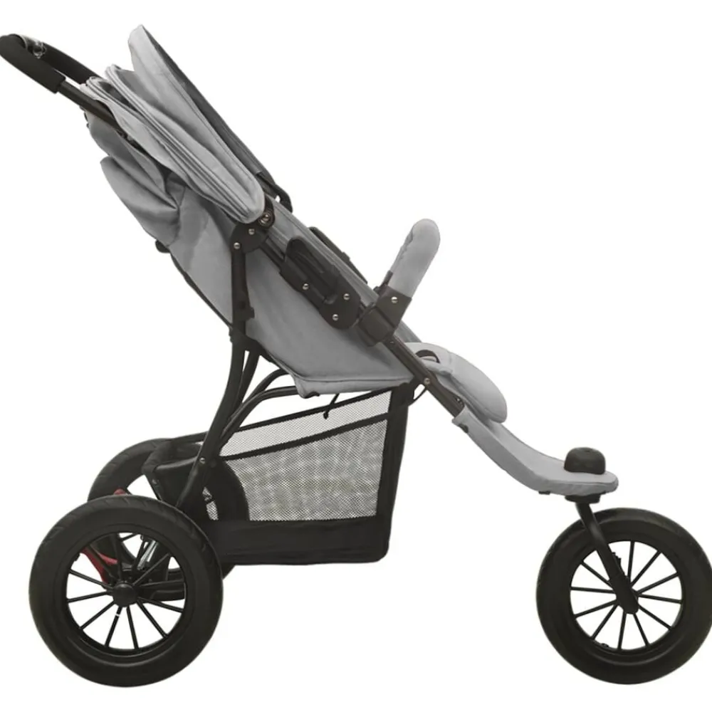 vidaXL Carrito de bebés de acero Gris claro Online