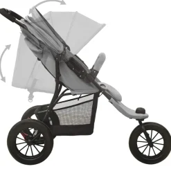 vidaXL Carrito de bebés de acero Gris claro Online